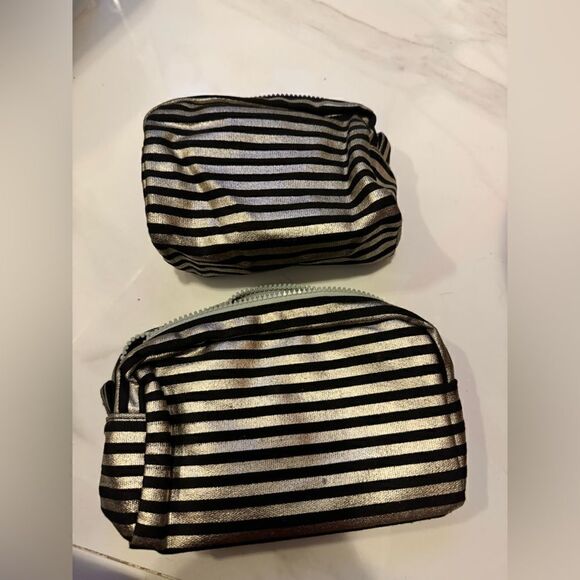 2 matching set striped cosmetic bag #18 - Picture 3 of 5